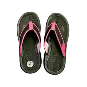 Pink and Black Flip Flops